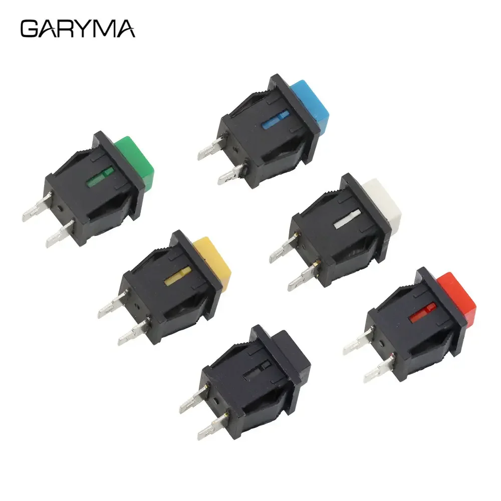 6Pcs DS-430 자동 잠금 스위치 리셋 스위치 순간 푸시 버튼 사각형 전원 스위치 ON-OFF 2Pin 1A/250VAC 3A/125VAC