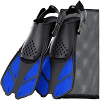 Snorkel Fins Adjustable Buckles Swimming Flippers Short Silicone Scuba Diving Shoes Open Heel Travel Size Adult Men Womens 1
