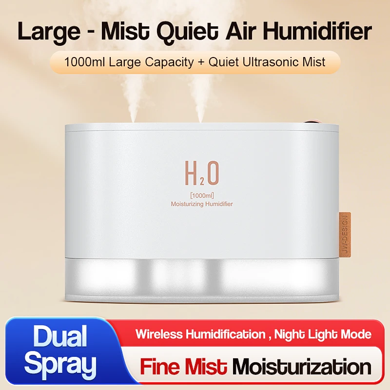 Air Humidifier Rechargeable Ultrasonic Cool Mist Humidifier Enhanced Air Quality for Home Office Bedroom Baby Room
