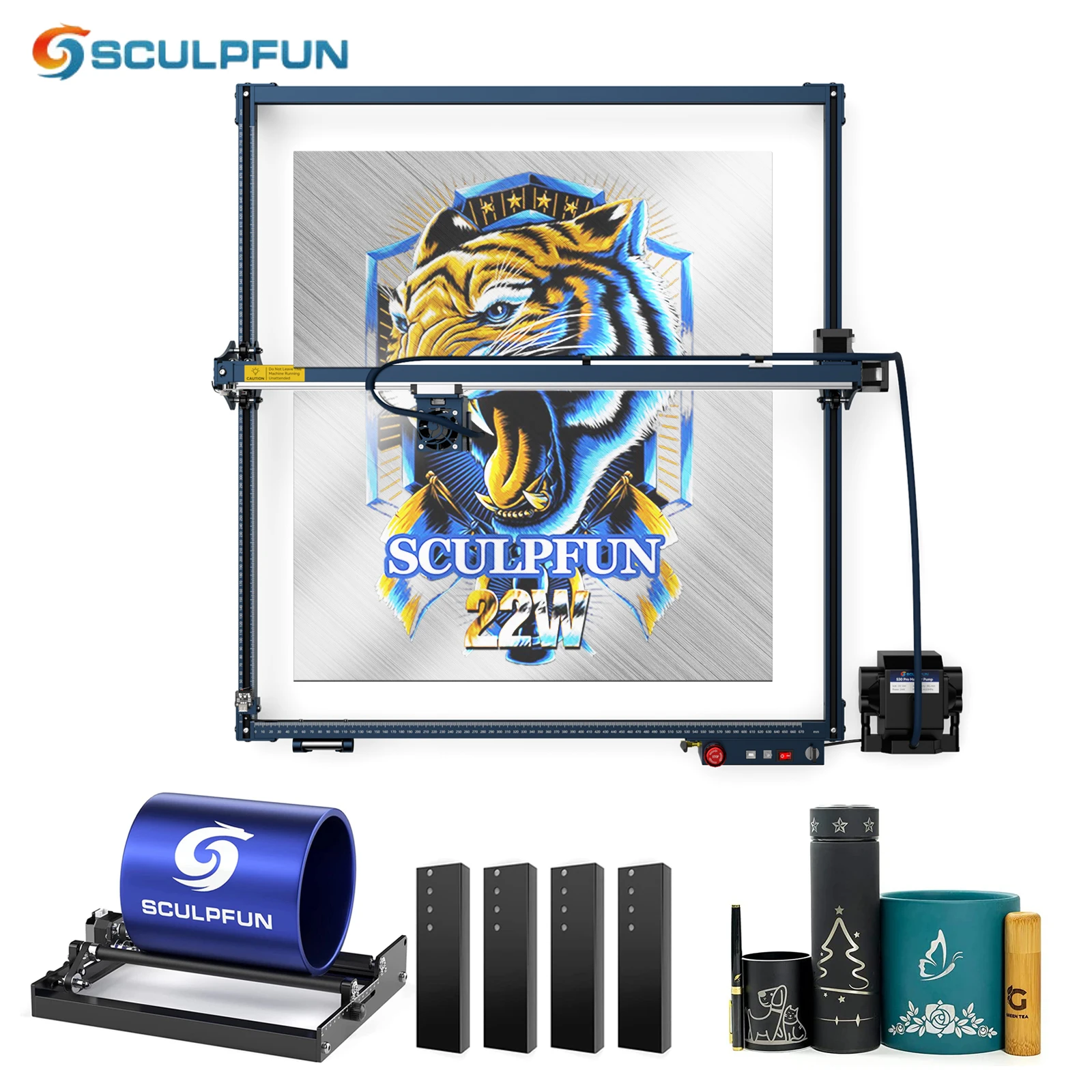 SCULPFUN S30 Ultra-22W Laser Engraving Machine 600x600mm Engraving Area with Automatic Air Assist Replaceable Lens protection 5j jee05 001 replaceable lamp with generic housing for benq projector ht2050 w1110 w2000 ht2050 ht3050 ht2150st w1210st