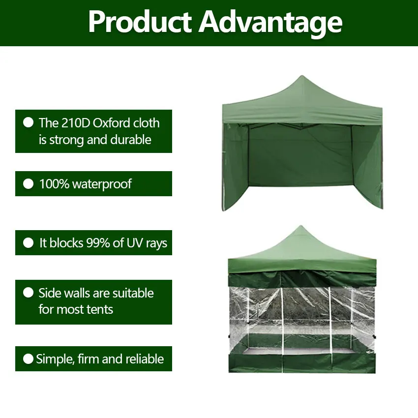 Description Picture 5 of itemWear Resistant with Window Foldable Outdoor Patio Sun Shelter Tent Camping Supply Tent Side Cloth Camping Tent