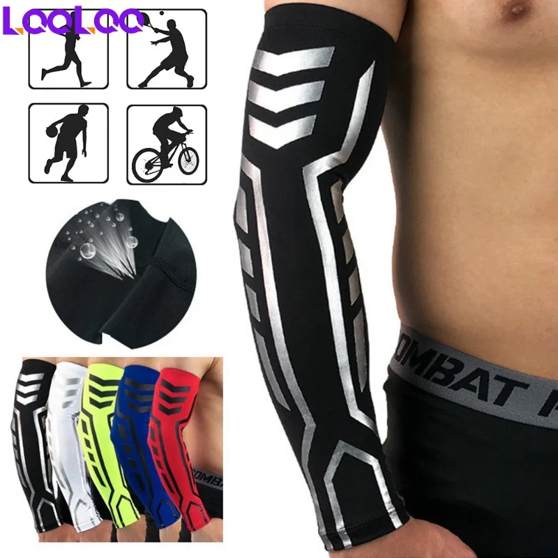1Pcs Sports Compression Arm Sleeves/Warmers For Running Cycling Basketball Football Driving Men Women