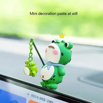 Decorazione della Console centrale dell'auto dei cartoni animati ufficio scrivania decorazione dello schermo del Computer dollgift Lonely Frog nottilucente accessori per auto