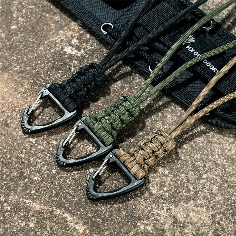 

Paracord Keychain Lanyard Triangle Buckle High Strength Parachute Cord Self-Defense Emergency Survival Backpack Key Ring