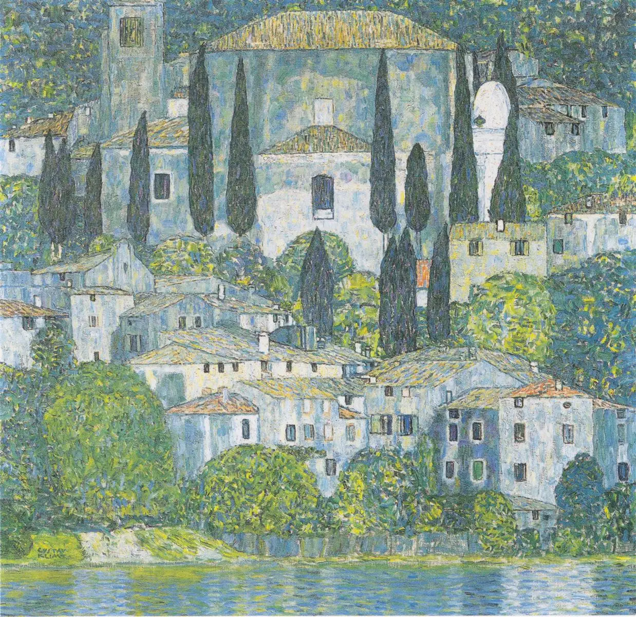 

Famous Art Reproduction Church in Cassone by Gustav Klimt Oil Painting on Canvas Cityscape Decorative Pictures Handpainted