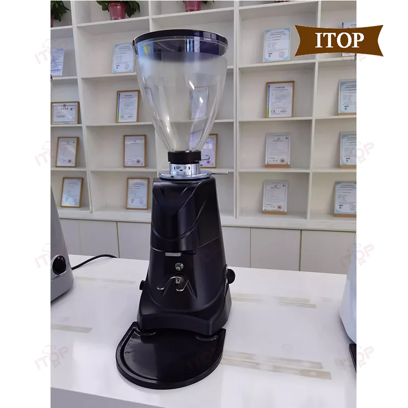 ITOP AFS60 Commercial Electric Grinder Straight Out Type Espresso Bean Grinder Flat Knife 64mm Coffee Miller 110V 220V 16 ribs straight metal golf coffee umbrellas 14mm metal shaft and fluted metal ribs auto open windproof straight leather handle