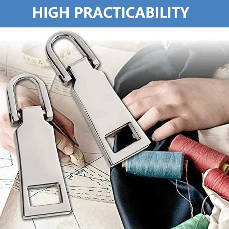 5Pcs Zipper Pull Replacement Metal Zipper Handle Mend Fixer Tab Repair for Luggage Suitcase Bag Backpack Jacket Coat zipper repair kit zipper pullers zipper accessories