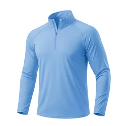 Men's UV Protection Quick Dry Lightweight Long Sleeve Outdoor Shirt UPF 50 - US S (CN M) (Waterfall blue)