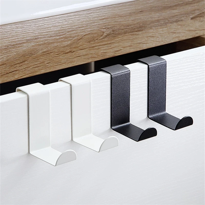 S-Shape Cabinet Door Hook Stainless Steel Hanger Key Storage Punch-Free Home Kitchen Bathroom Door Organizer Gifts