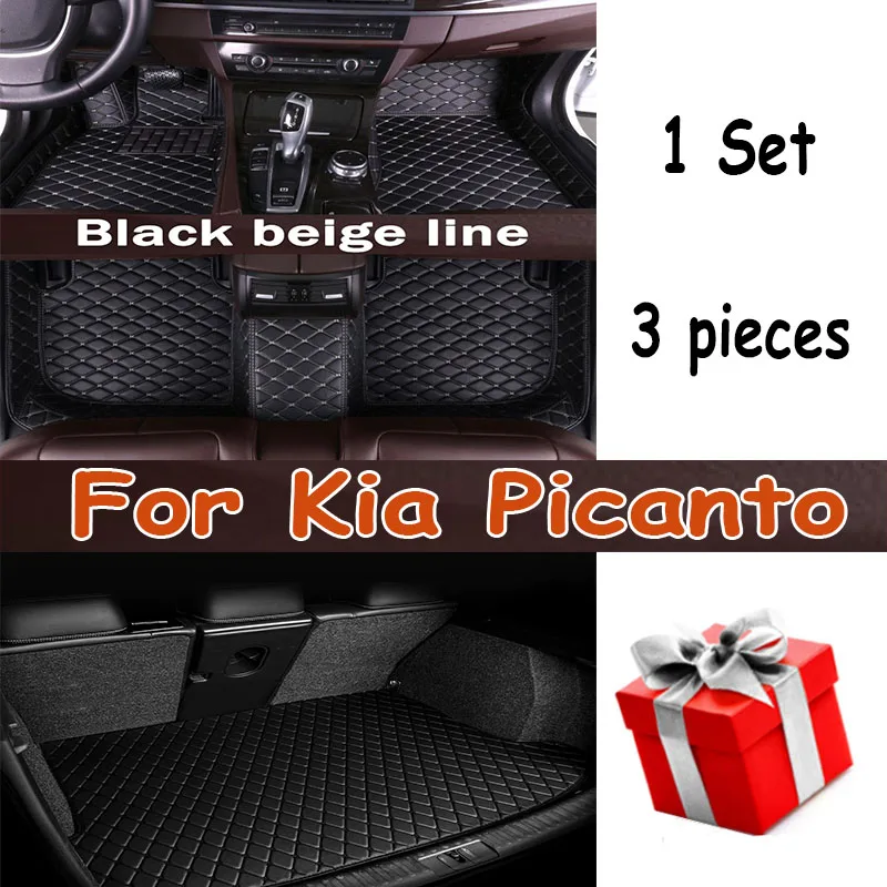 

Car Mats Floor For Kia Picanto Morning Grand Eko Taxi JA 2017~2022 Waterproof Leather Mat Car Mats Tapis Voiture Car Accessories