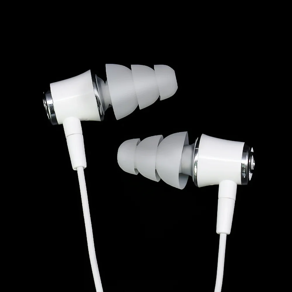 1/3/5/10Pair Three Layer Silicone Earphone Replacement Earbuds In-ear Wired Headphones Anti-slip Earplug S M L Eartips Cap