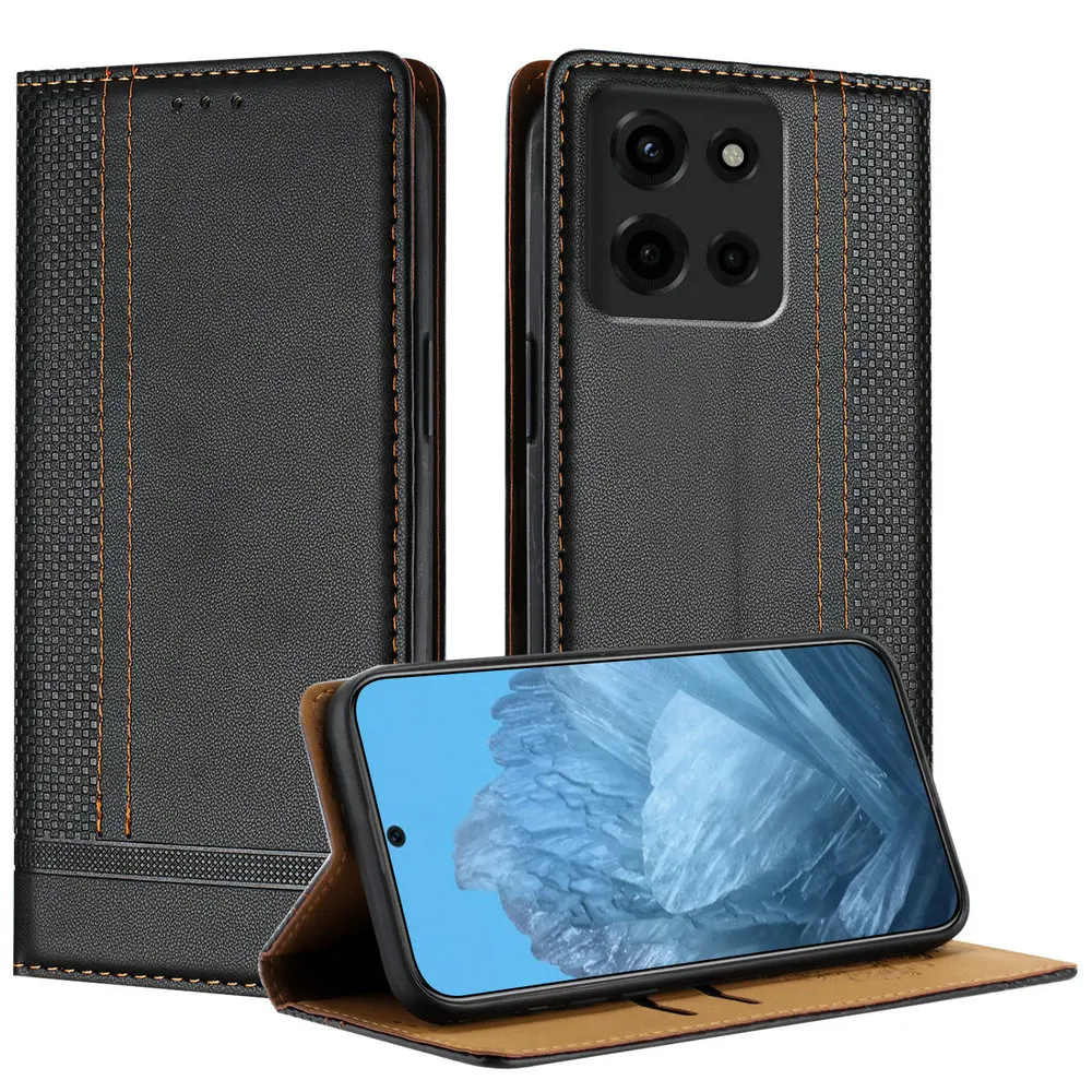 Leather Flip Case with Magnetic Closure - Elegant Book Style Phone Cover