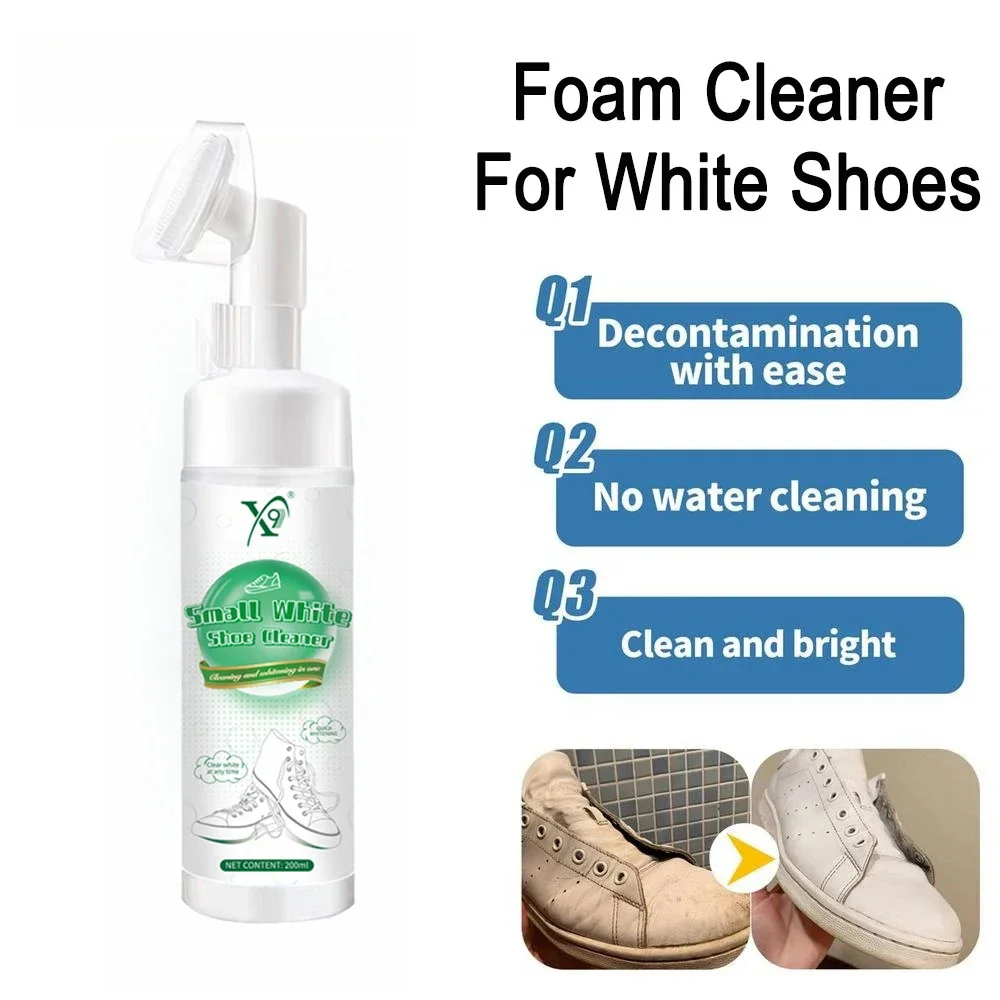 Foam Cleaner For White Shoes Whiten Cleaning Stain Dirt Remove Yellow Spray Foam Cleaner Decontamination White Shoes Cleaning 4
