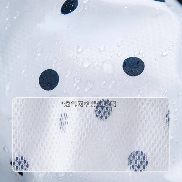 XS-2XL Dog Raincoat Cute Bear Ears Hat Dots Printed Pet Clothes for Small Medium Dogs Rainy Season Outing Portable Rain Coats 4