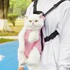 Outdoor Small Pet Dogs Cats Carrier Backpack Portable Breathable Double Shoulder Mesh Carrier Camping Hiking Travel Bag Backpack