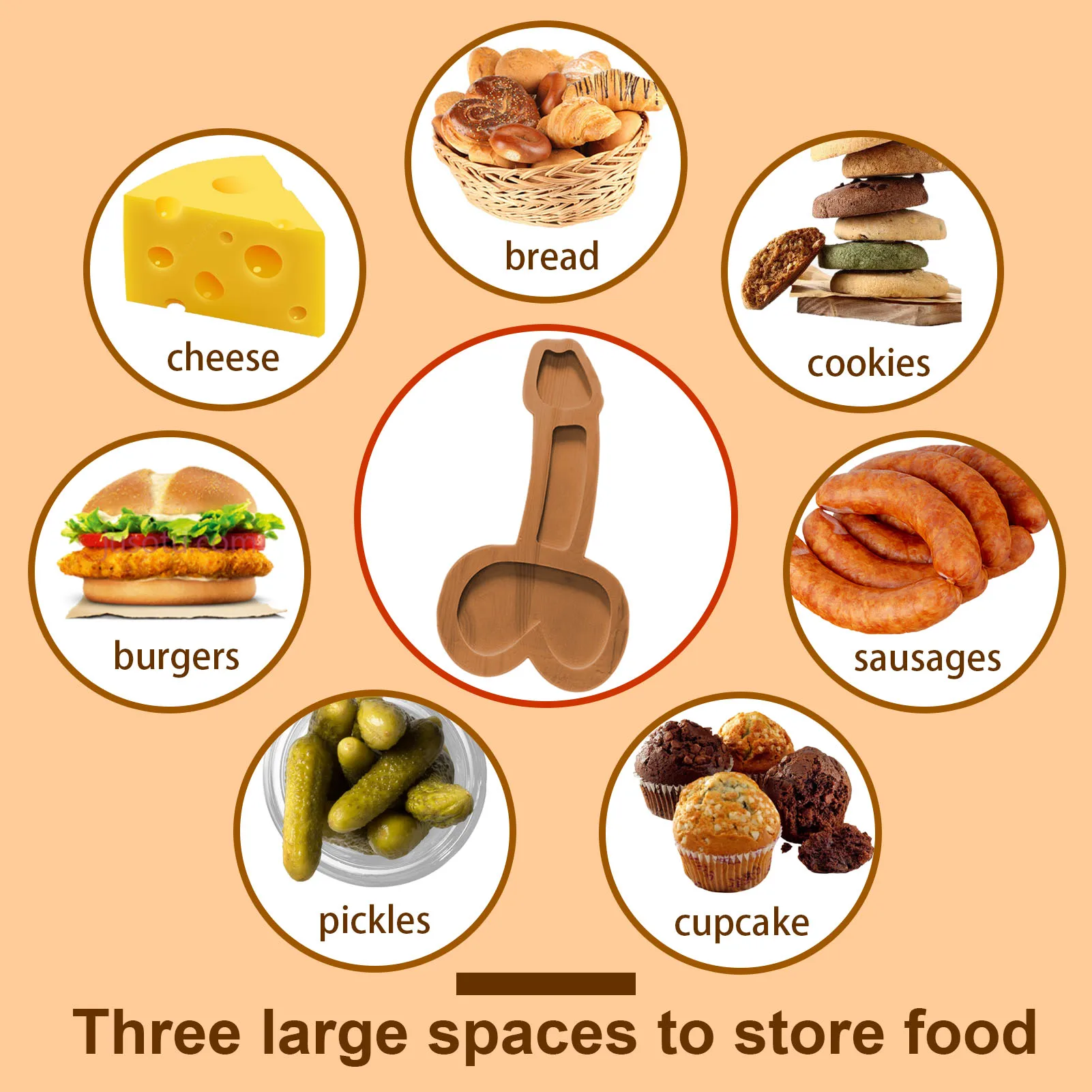 Wood Aperitif Board Cheese Charcuterie Board Snacks Cakes Charcuterie Tray Unique Solid Novelty Dick-shaped