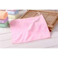 Candy Color Microfiber Kindergarten Square Children's Washing Hands Cleansing Soft Quick-drying Small Towel Hook Up Handkerchief 6