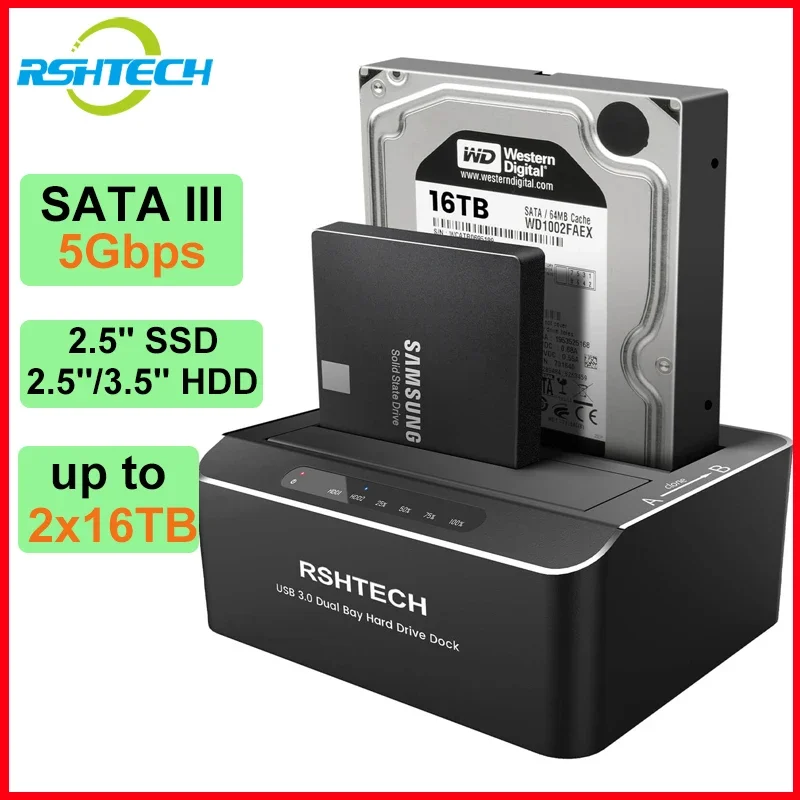 rshtech-hard-drive-docking-station-aluminio-dual-bay-25-35-sata-i-ii-iii-hdd-ssd-suporte-2x16tb-discos-rigidos