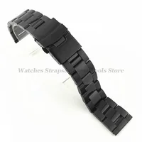 Bracelet de montre en acier inoxydable solide, double structure de sécurité, ceinture en métal de plongée, bracelet, accessoires de montre, 20mm, 22mm, 24mm, 26mm, 28mm 4