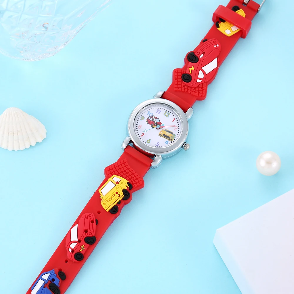 2024 Hot Sale Gift Watches Cute Silicone Car Pattern Kids Watch for Boys and Girls 3