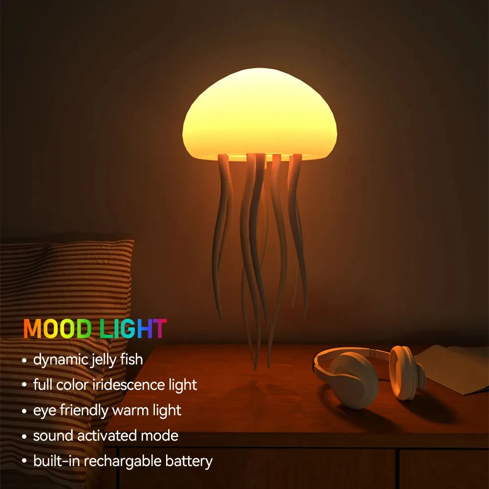 jellyfish cartoon led nihgt light voice control gradient cute rotating jellyfish hanging bedside lamp rgb table lamps room decor Jellyfish Cartoon LED Nihgt Light Voice Control Gradient Cute Rotating Jellyfish Hanging Bedside Lamp RGB Table Lamps Room Decor 4