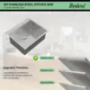 25 Drop In Kitchen Sink - Beslend 25X22 Inch Stainless Steel Kitchen Sinks Ledge Workstation Sink 16 Gauge Top Mount Sink 4