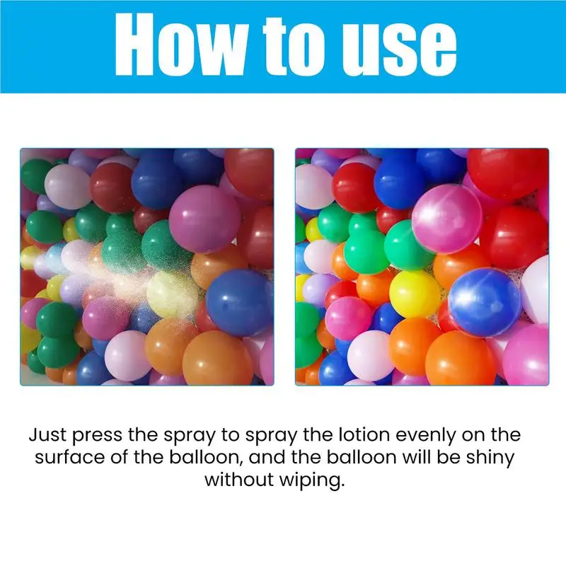 Balloon Glow Spray Shine Spray For Balloons 100ml Precise Mist No Drips Quick Apply Balloon Brightener To Last And Shine