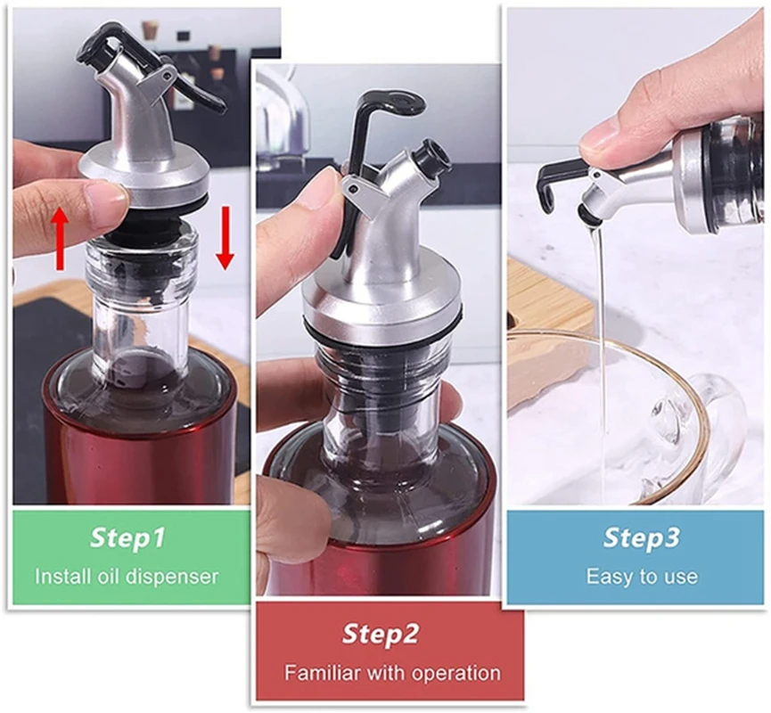 1 Pcs Oil Bottle Stopper Lock Plug Seal Leak-proof Food Grade Rubber Nozzle Sprayer Liquor Dispenser Wine Pourer Kitchen Bar Too