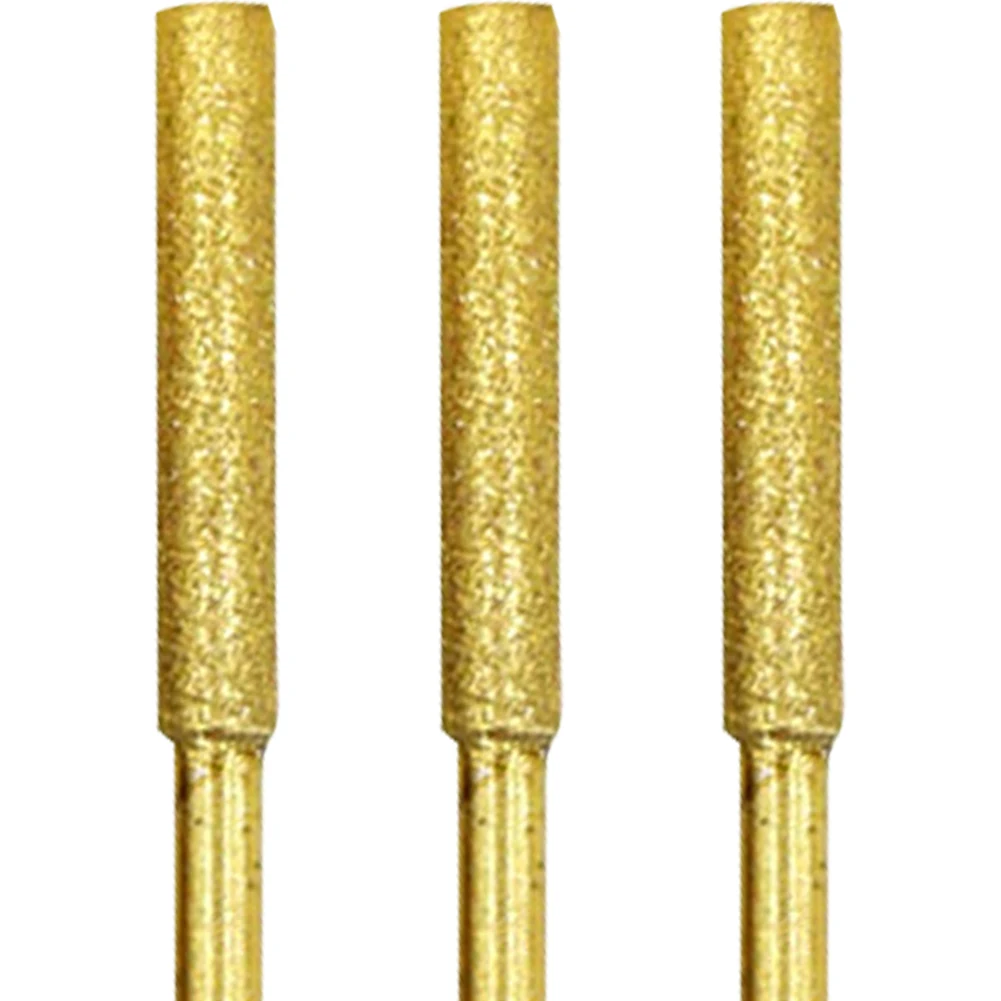 15pcs 4/4.8/5.5mm Diamond Coated Cylindrical Burr Multi-use Stone File Chainsaw Wire Cutting Polishing Repairing Tools