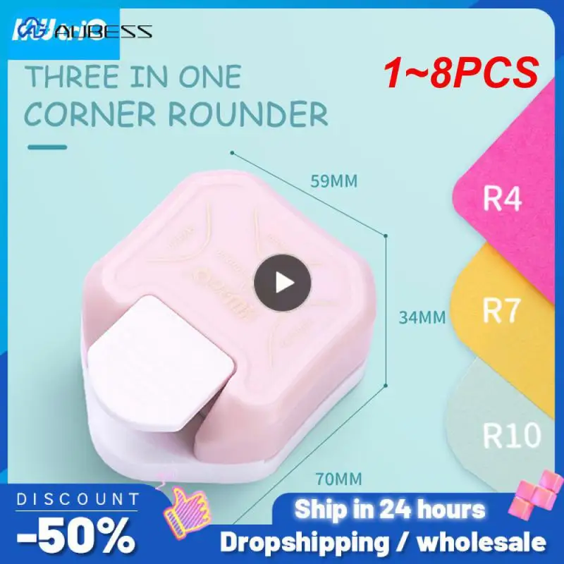 

1~8PCS R7 R10 3 In 1 Corner Rounder Paper Punches Border Punch Round Corner Paper Cutter Card Scrapbooking for Handmade