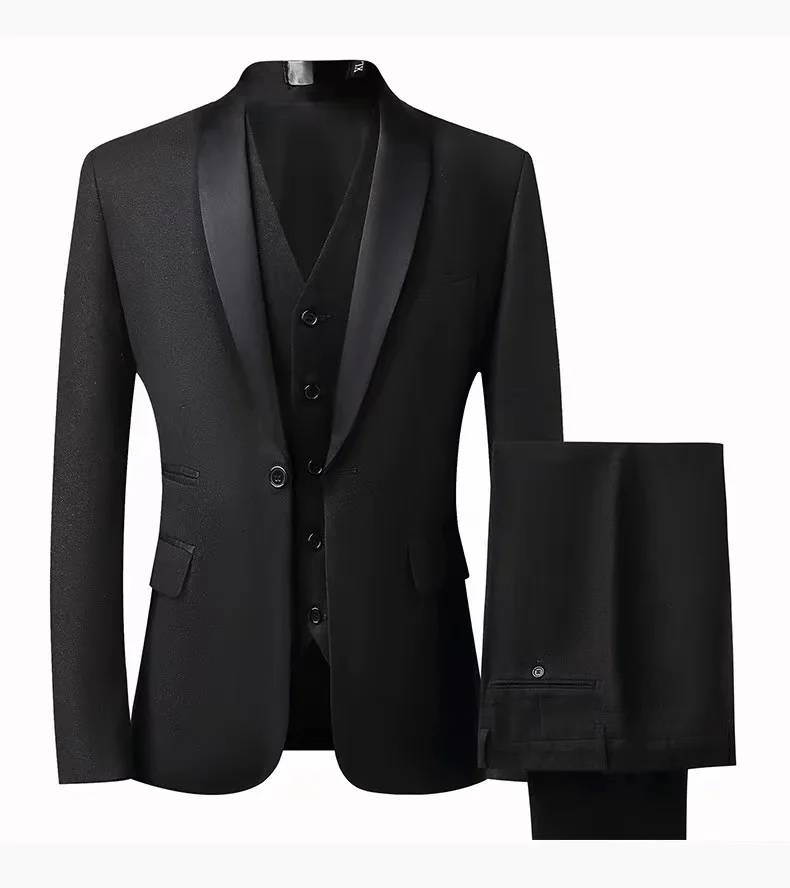 High sense of suit green fruit collar groom wedding suit men slim handsome wedding banquet dress