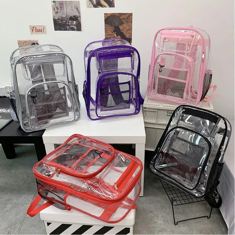 Transparent Shoulder Bag, Made of PVC Material, Fashionable and Trendy Youth Backpack, Large Capacity