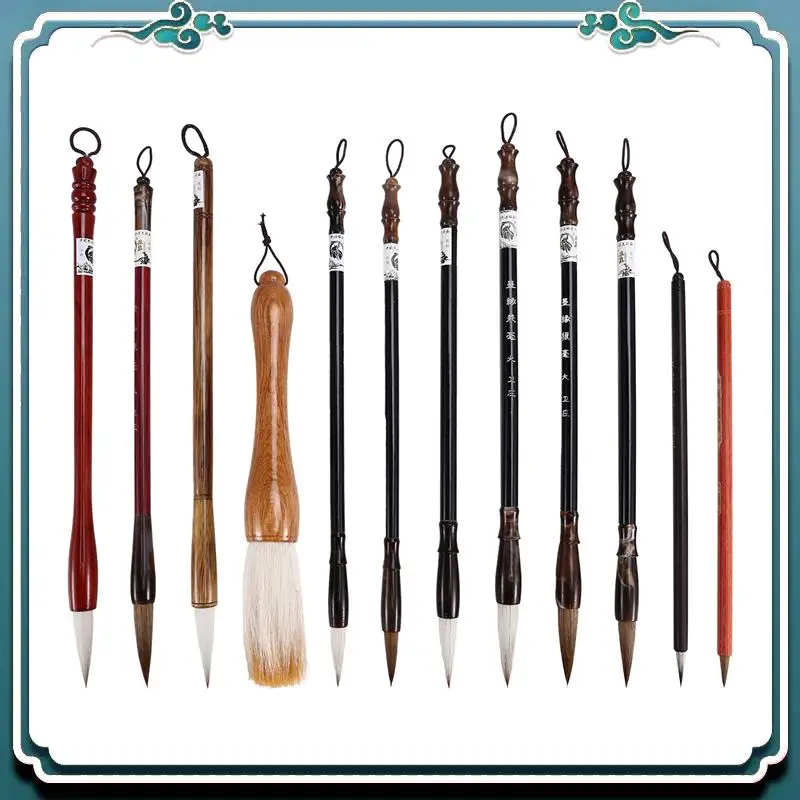 Premium 12 PCS Chinese Calligraphy Brush Set-Painting Writing Watercolor Sumi Brushes Set Kanji Japanese Drawing Art Brushes