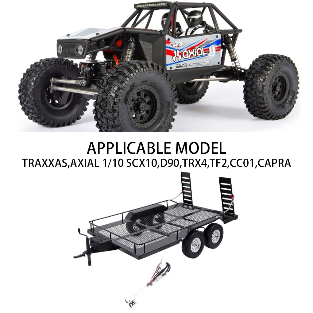 Remorque Métal RC Crawler pour Axial SCX10 II III 90046 - Pièce Buggy