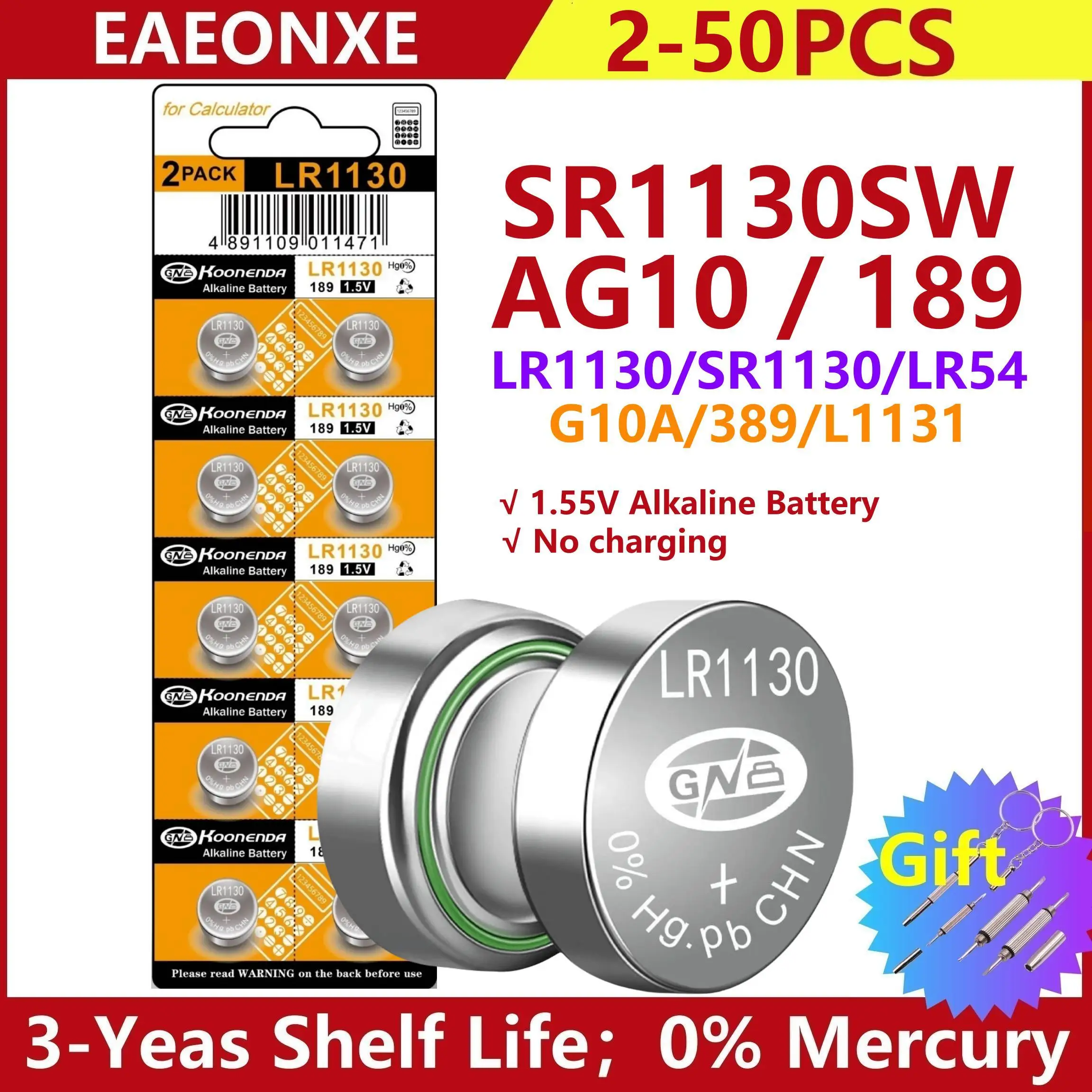 LR1130 AG10 85mAh SR1130 189 Button Pilas Batteries 389 LR54 L1131 389A 1.5V Alkaline Coin Cell For Clock Watch Battery maxell alkaline battery lr1130