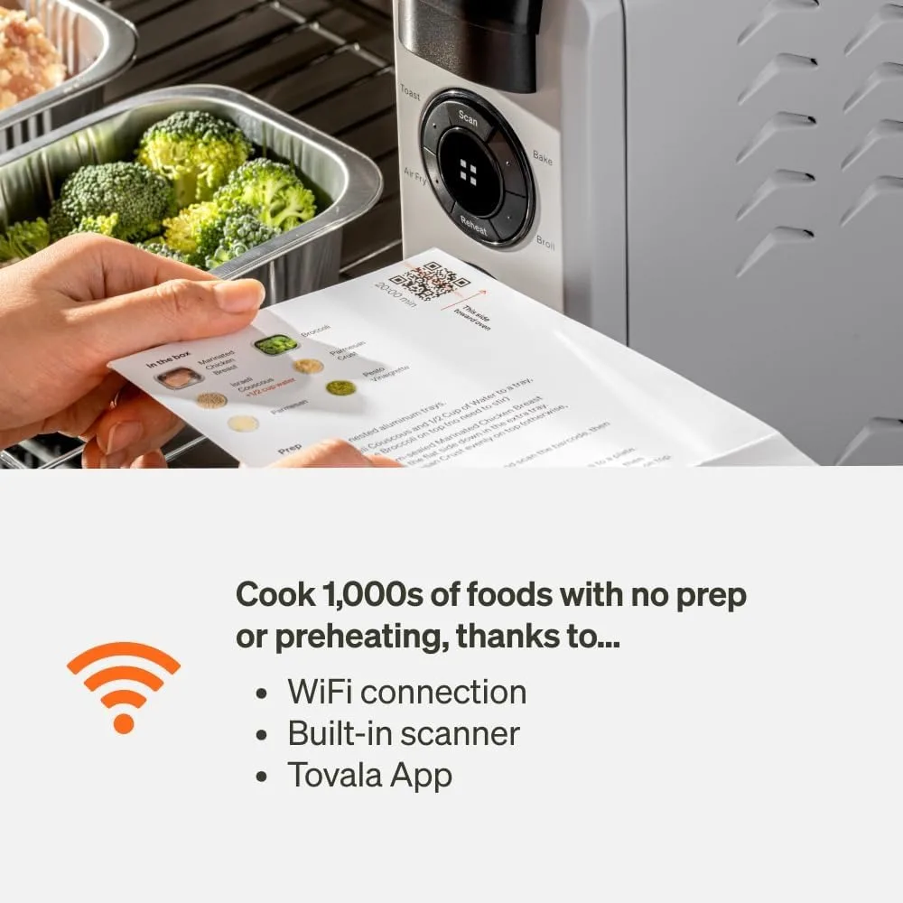 Smart Oven, 5-in-1 Air Fryer Oven Combo - Air Fry, Toast, Bake, Broil, and Reheat - Smartphone Controlled Countertop Convection 5