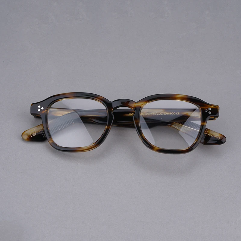 Vintage Acetate Eyeglasses for Woman Men Prescription Optical Eye Glasses for Computer Myopia Momza Clear Glasses Women