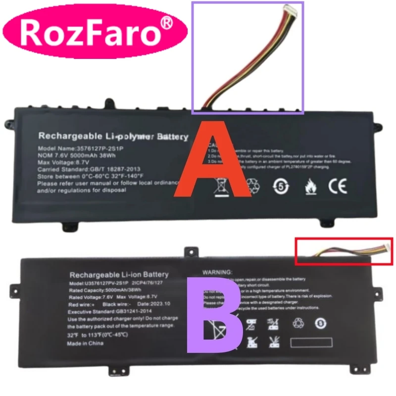 

RozFaro For Gateway GWTN156-11 GWNC21524 BK BL GR RD 3576127P-2S1P U3576127PV-2S1P 3588B6-2S Battery For AceMagic AX15 Netbook