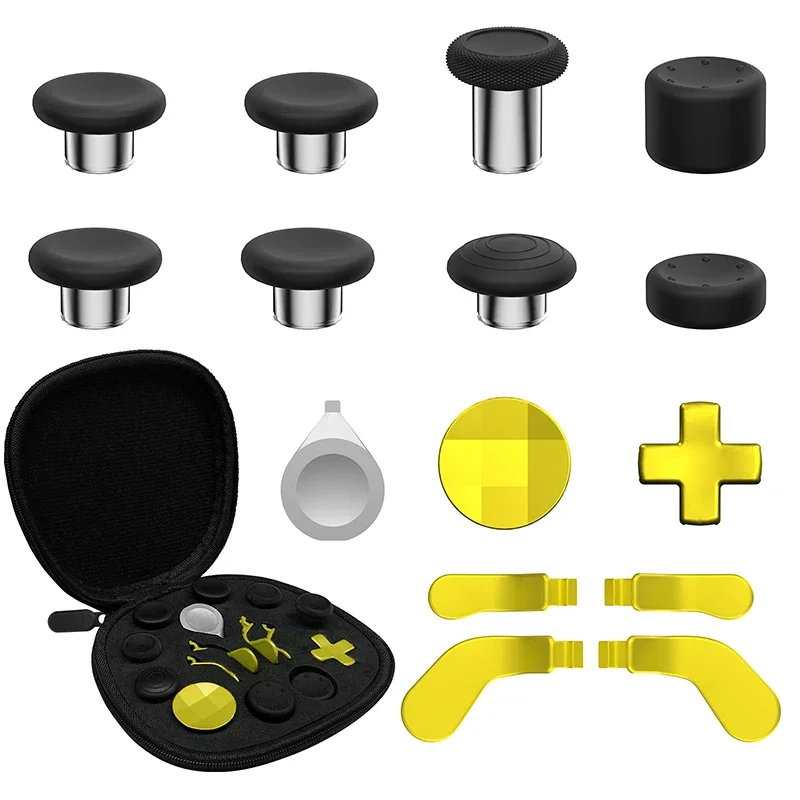16-in-1 for Xbox One Elite Series 2 Controller Accessory Kit Metal D-Keys Trigger Paddles Repair Kit Gamepad Thumbstick Grip