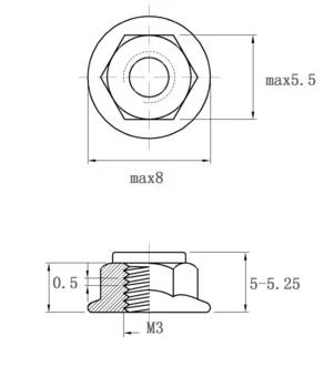 thumbnail image 2 of A2 Stainless Steel Serrated Nyloc Flange Nuts - Metric Sizes M3 M4 M5 M6 M10 (External Hex) 2 of 14