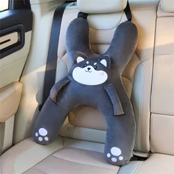 Children's Car Neck Pillow - Cute Cartoon Design, Breathable & Comfortable Sleep Aid Pillow (GRAY)