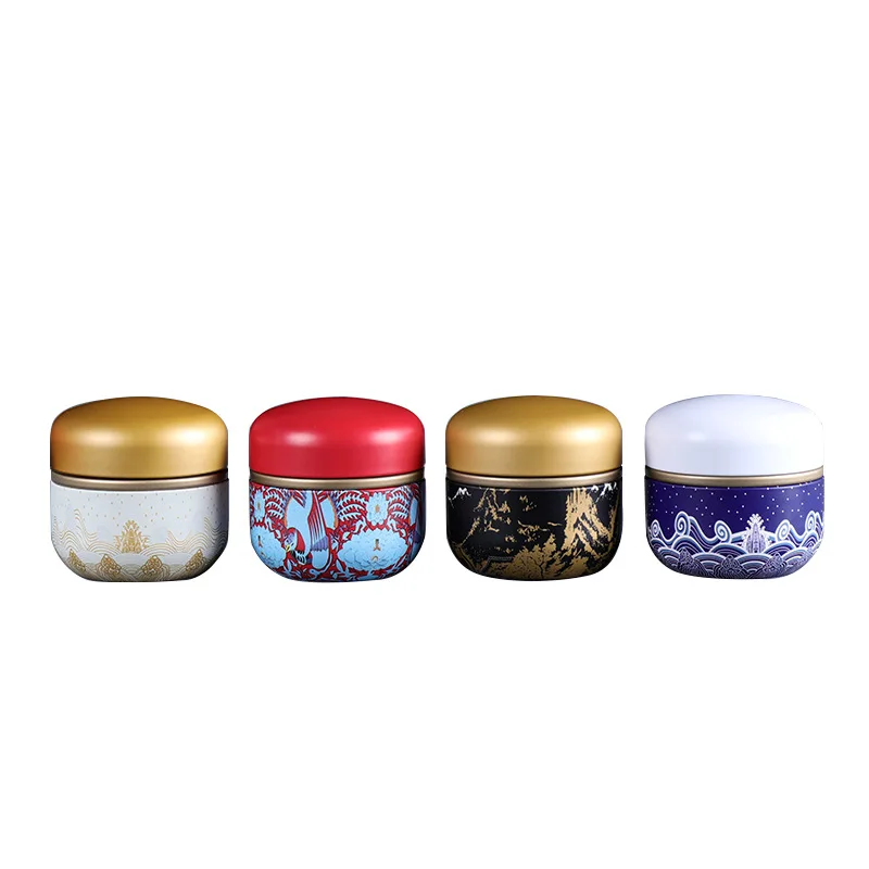 Mini Metal Tea Tin Double Cover Storage Container Portable Universal Home Candy Spices Can tea tin box tea canister