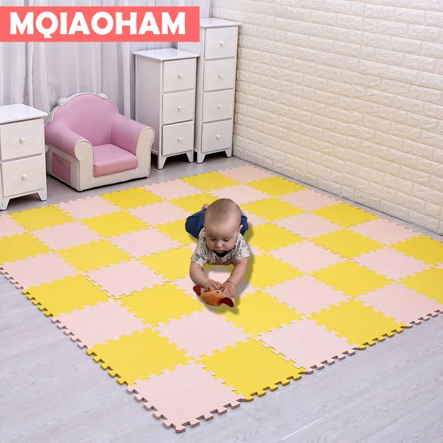 MQIAOHAM Baby EVA Foam Play Puzzle Mat Black and White Interlocking Exercise Tiles Floor Carpet And Rug for Kids Pad 6