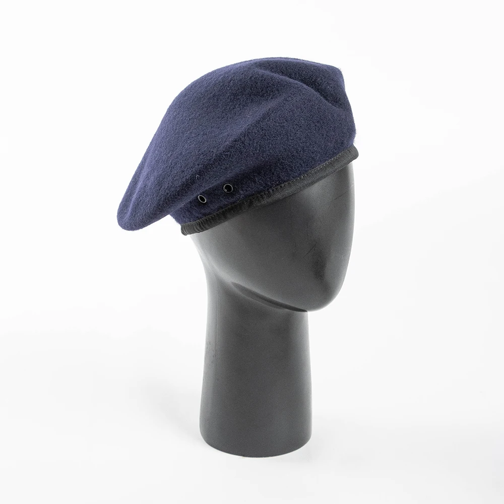 Men Women Unisex Breathable Wool Beret Military Training Camp Guard Soldiers Beret Cap with Adjustable ribbon and eyelet 2