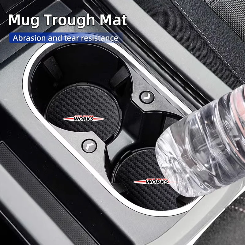 2PCS Car Cup Holder Pads Anti Slip Insert Coasters Pads For MINI WORKS Cooper R56 F50 F55 F56 R50 R53 R55 R57 R58 R59 R60 One JC