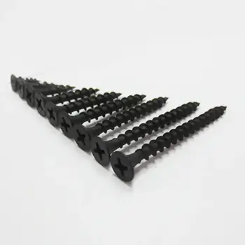 25Pcs M3.5 Carbon steel Black Cross recessed countersunk Flat head tapping screws Wood Screw Wall Nails Drywall Nail