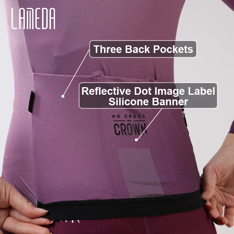 LAMEDA Cycling Jersey Women Long Sleeve Breathable Road Bike Shirts for Women Biking Clothing MTB Cycling Jerseys with 3 Pockets
