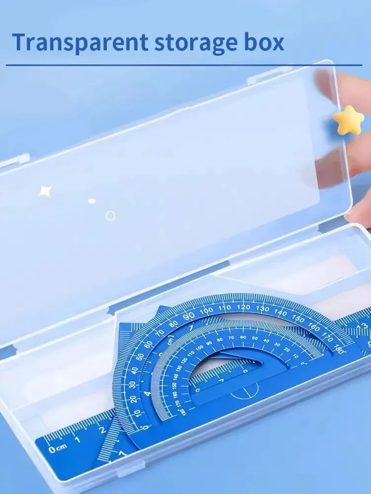 Drafting Set 4pcs Metal With Storage Box Students Measure Ruler Multi-Function