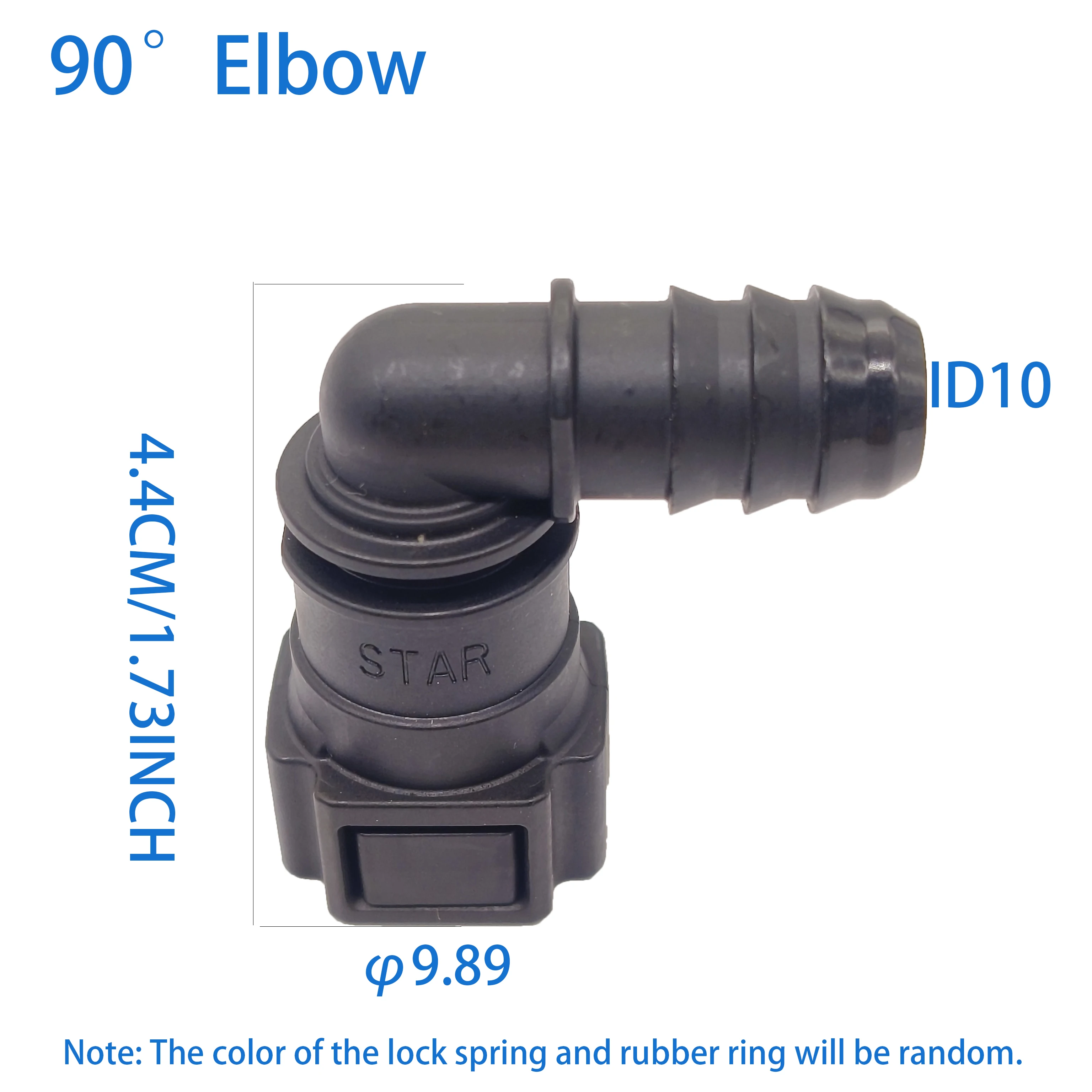 2pcs x 9.89 ID10 Straight Elbow Female Auto Car Fuel Line Hose Quick Release Connector Carburetor Part