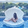 Swimming Pool Float Inflatable Toys Giant Inflatable Toys Seashell with Pearl Ball Chair Bed Outdoor Summer Beach Party Mattress 2